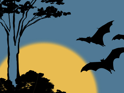 Harvest Moon & Bats Pendant Design bats dusk evening halloween harvest moon lizzie m. press moon nightsky pendant