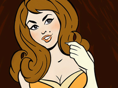 The Lounge Singer brunette cartoon character design character study comic curvy feminine foxy lady voluptuous