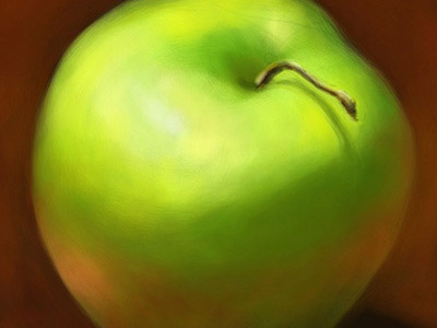 Practicing Painter: Apple apple granny smith illustration painting still life