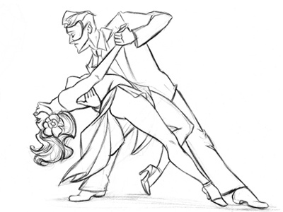 The Dancers animation character design dancers illustration tango