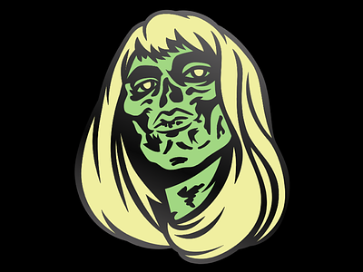 Wraith Enamel Pin Design blonde enamel pin ghost halloween illustration wraith zombie