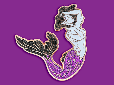 Midnight Siren Enamel Pin enamel pin mermaid ocean pin sea siren wicca witch