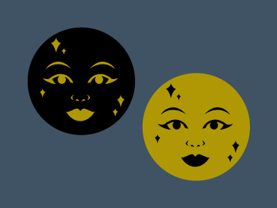 New Moon / Full Moon enamel pin illustrator illustration moon phases stars magic night sky celestial moon dear moon full moon new moon