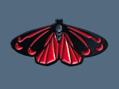 Cinnabar Moth Enamel Pin insect poison halloween enamel pin moth red moth liz masters illustration