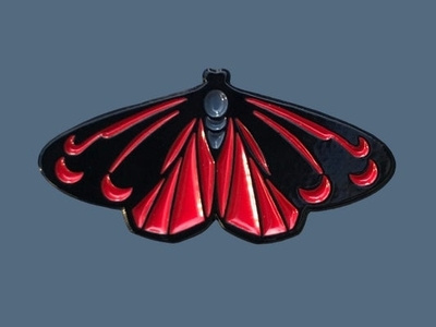 Cinnabar Moth Enamel Pin enamel pin halloween illustration insect liz masters moth poison red moth