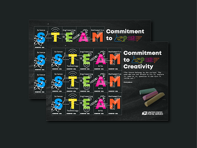 Commitment to Creativity Stamp Sheet design graphic design illustration