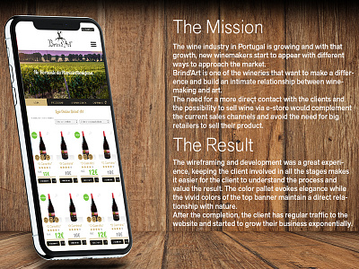 Brind'Art Winery mobile version design e store ecommerce mobile design mobile first retailer ui design webdesign wine winery