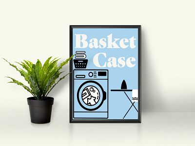 Basket Case Poster advertising blue design flat home decor home decoration homepage design minimal mockup mockup psd photoshop physical art render stationary