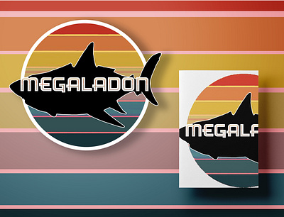 Megaladon Stationary Duo ark ark survival design dinosaur flat illustration jpeg megaladon minimal ocean png psd sharks silhouette stationary sticker videogame