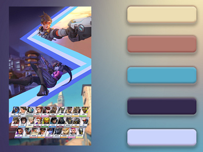 Overwatch 3-page Color Study color color study color theory colorful design gaming layout mockup overwatch overwatch league palette ui video games webdesign webdesigns webpage