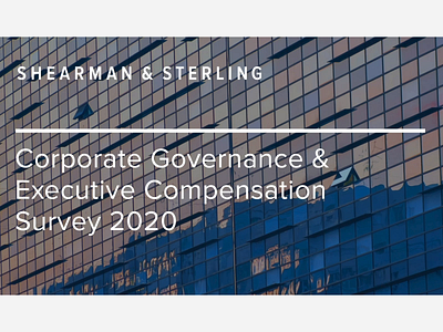Shearman & Sterling 2020 Corporate Governance Survey animation graphicdesign infographic motion printdesign publication design