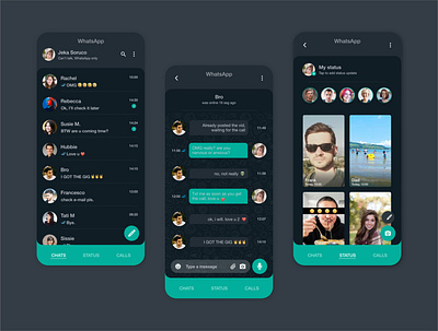 Whatsapp Re-design Dark Mode