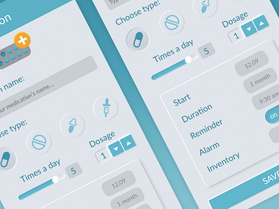 Neumorphism | Medication tracker | Light mode