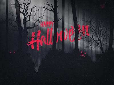 Halloween dark draw forest illustration scary vector