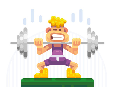 Weak Sportsman cartoon character characterdesign colorful art cute flat flat image flatimage illustration illustrator vector vector art vectorart