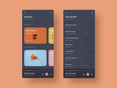 Music Player UI Concept app design flat mobile ui music music app