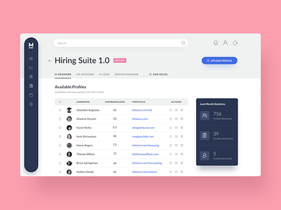 Recruitment UI Dashboard app dashboard dashboard ui design flat hiring recruitment ui web
