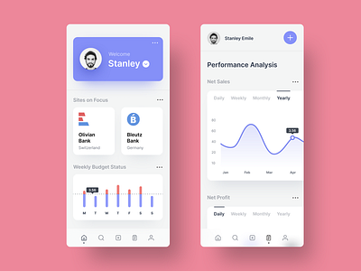 Mobile Dashboard UI Concept app dashboard design flat ui ux vector