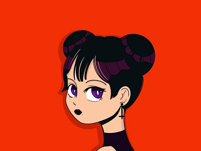 Goth 90s 90sanime anime anime art animeart art artwork creative design digital digitalart digitalarts goth illustration illustrator red