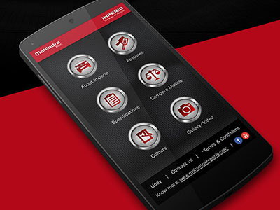 Mahindra Imperio - Android App android app application automobile car imperio mahindra red truck ui ux