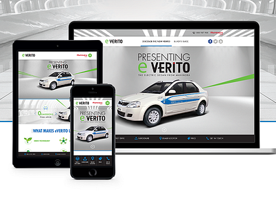 Mahindra eVerito Website Design blue car design inspiration flat design form mobile responsive website ui ux web design webpages website
