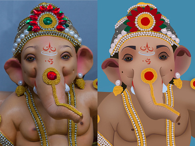 Ganpati Bappa - Photography vs Illustration