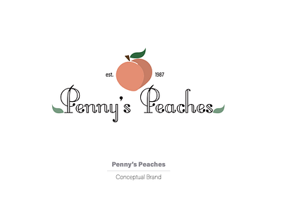 Penny's Peaches branding design digitalart illustration logo typography