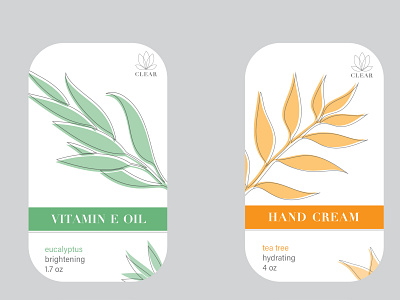 Clear Cosmetics Labels branding design digital illustration digitalart illustration logo vector