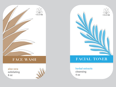 Clear Cosmetics Labels 2 branding design digital illustration graphic design illustration logo vector