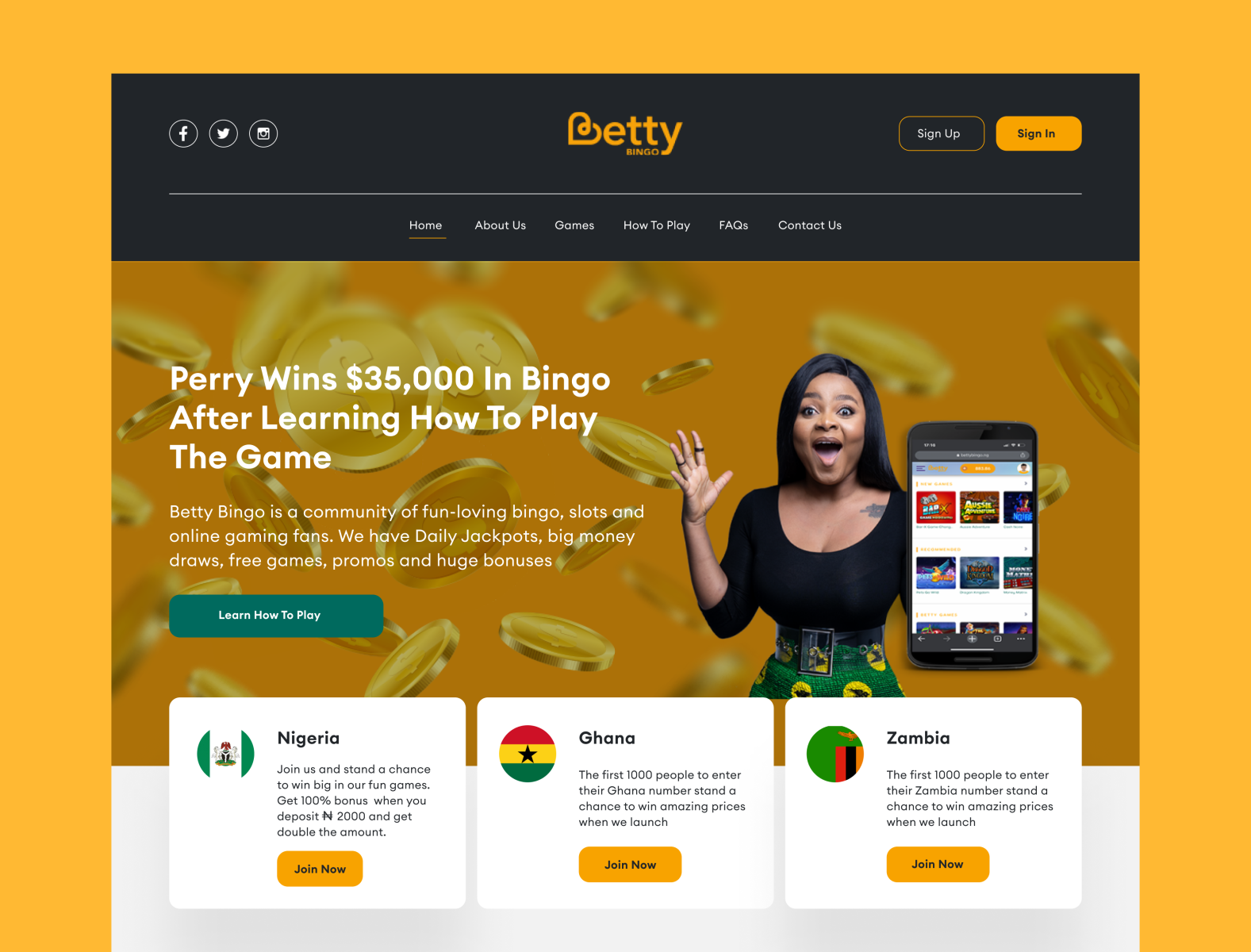 Website Redesign For Betty Bingo By Yiokie Abang On Dribbble