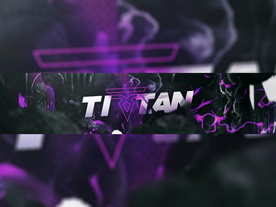 "Titan" - YouTube Banner abstract banner black channel design graphic header logo picture profile purple titan youtube