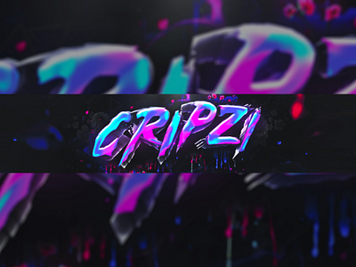 "Cripzi" - YouTube Banner 3d abstract banner black blue c4d channel client colorful design graphic header logo picture pink profile work youtube