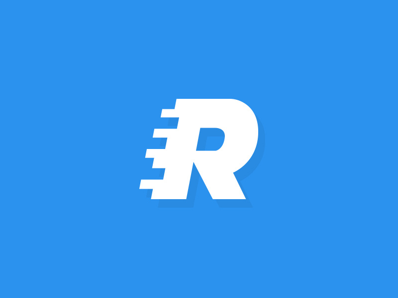 "R" like "Racing" 🏎 logo design typography lettering r ui app app ui car tuning sport material racing blue