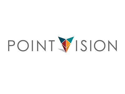 PointVision Logo Design branding flat icon logo minimal typography