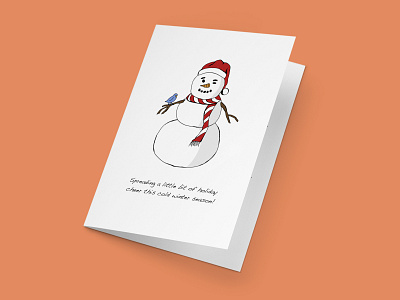 Snowman Holiday Card - Humor design illustration vector