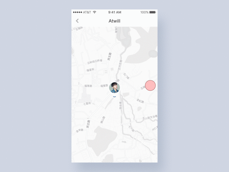 Atwill animate animation app chat flat gif ios location nearby position ui ux