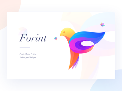 forint bird design f icon illustration logo ui vi