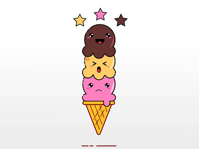 Ice Cream Logo adobe illustrator artist custom logo design emojis flat graphic design icecream illustration logo vector