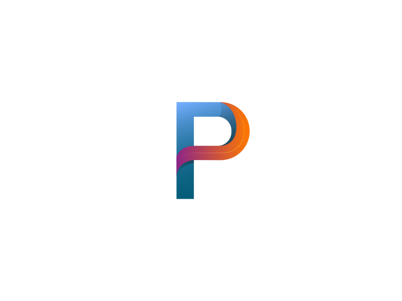 letter p logo 3d