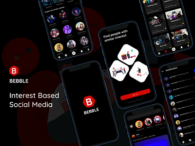 Bebble Social Media UI Design app design social media ui ui design