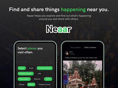 Neaar app UI design