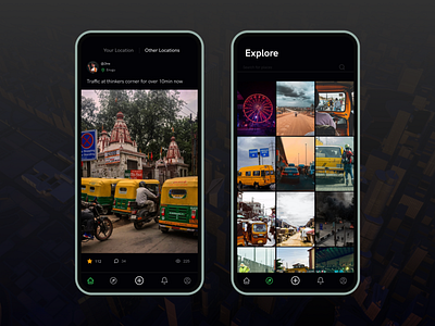 Neaar App Design app design design event app explore page home page traffic app ui