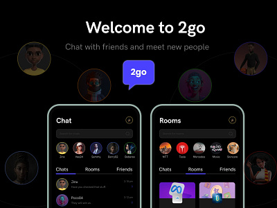 2go chatapp 2go app design chatapp messenger ui