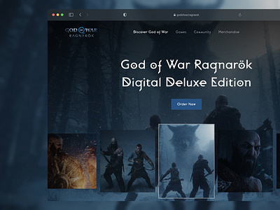 God of War Ragnarok game design god of war landing page ui website design