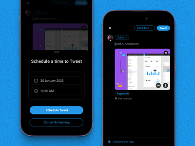 Twitter schedule app schedule social media twitter ui