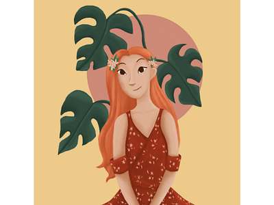 Tropical Girl challange digitalart digitalart art digitalillustration drawing illustration painting