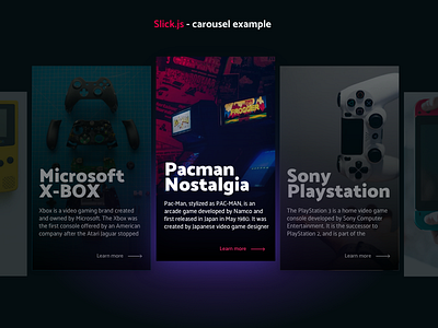 Adobe XD - Dark Carousel Example adobe xd carousel dark playstation xbox