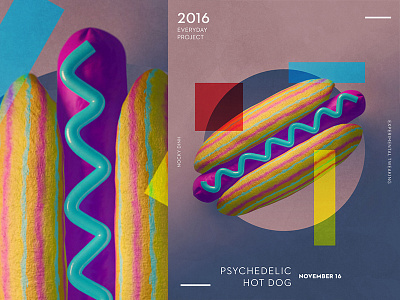Psychedelic Hot Dog 3d cinema4d dog hot modeling psychedelic rainbow
