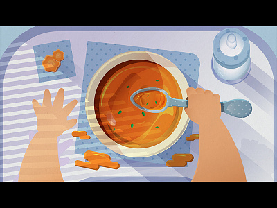 [FOT] - Baby Stage baby bottle design food illustration over soft food soup stage styleframe time