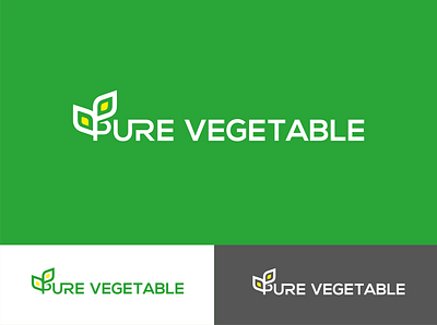 Pure Vegetable abstract abstract logo app brand brand design icon illustration logo logo design typography vector youtube channel